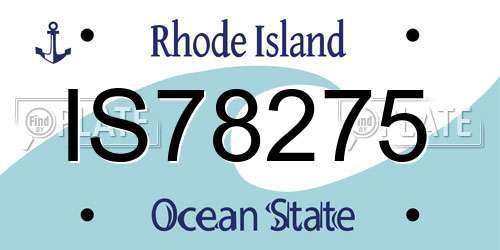 IS78275 Rhode Island License Plate