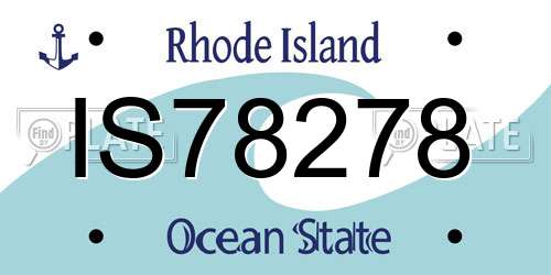 IS78278 Rhode Island License Plate