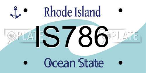 IS786 Rhode Island License Plate