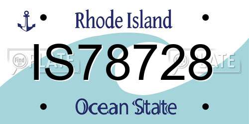IS78728 Rhode Island License Plate