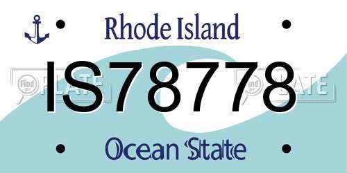 IS78778 Rhode Island License Plate