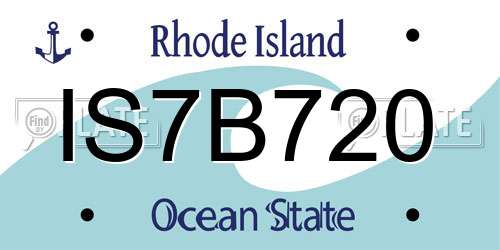 IS7B720 Rhode Island License Plate