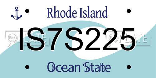 IS7S225 Rhode Island License Plate