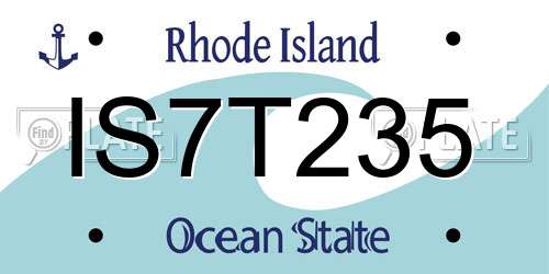 IS7T235 Rhode Island License Plate