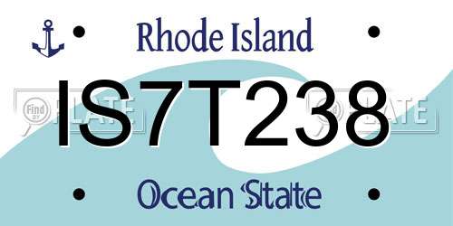 IS7T238 Rhode Island License Plate