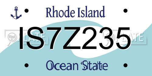 IS7Z235 Rhode Island License Plate
