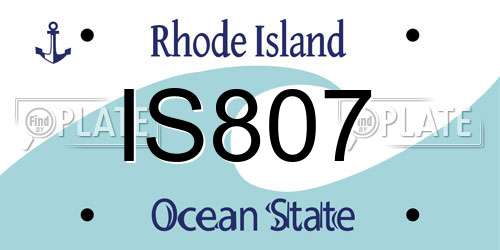 IS807 Rhode Island License Plate