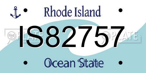 IS82757 Rhode Island License Plate