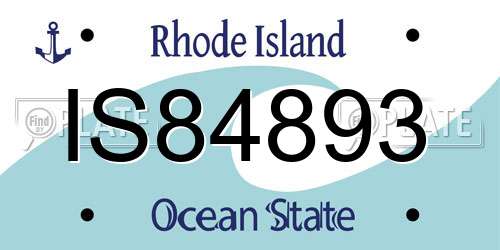 IS84893 Rhode Island License Plate