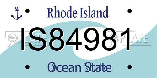 IS84981 Rhode Island License Plate
