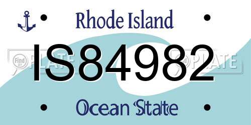 IS84982 Rhode Island License Plate