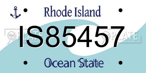 IS85457 Rhode Island License Plate