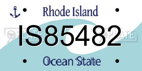 IS85482 Rhode Island License Plate