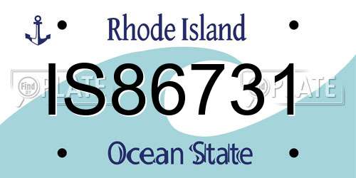 IS86731 Rhode Island License Plate