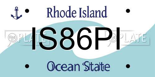 IS86PI Rhode Island License Plate