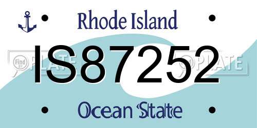 IS87252 Rhode Island License Plate