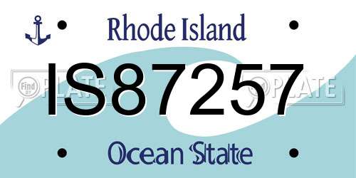 IS87257 Rhode Island License Plate