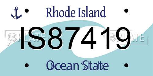 IS87419 Rhode Island License Plate