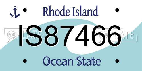 IS87466 Rhode Island License Plate
