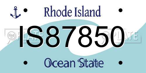 IS87850 Rhode Island License Plate