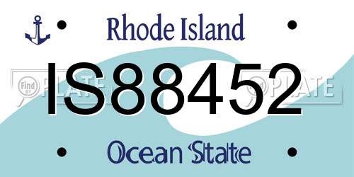 IS88452 Rhode Island License Plate