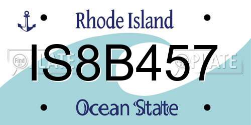 IS8B457 Rhode Island License Plate