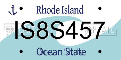 IS8S457 Rhode Island License Plate