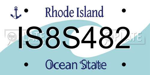 IS8S482 Rhode Island License Plate