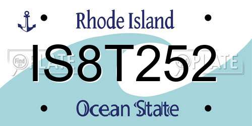 IS8T252 Rhode Island License Plate