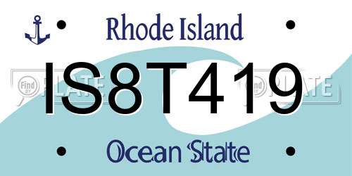 IS8T419 Rhode Island License Plate