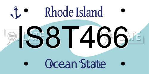 IS8T466 Rhode Island License Plate