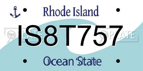 IS8T757 Rhode Island License Plate
