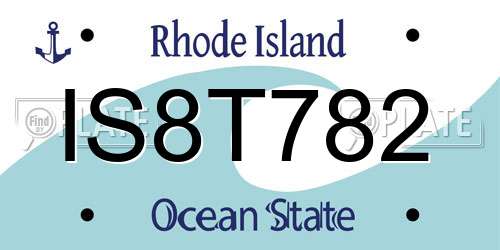 IS8T782 Rhode Island License Plate
