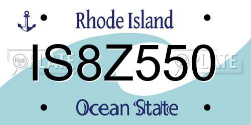 IS8Z550 Rhode Island License Plate