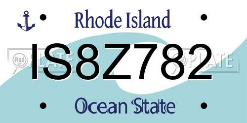 IS8Z782 Rhode Island License Plate