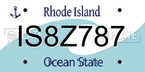 IS8Z787 Rhode Island License Plate