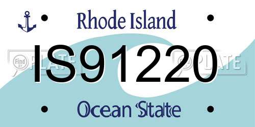 IS91220 Rhode Island License Plate