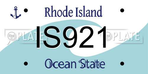 IS921 Rhode Island License Plate