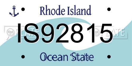 IS92815 Rhode Island License Plate