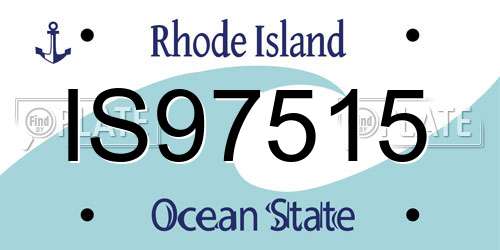 IS97515 Rhode Island License Plate