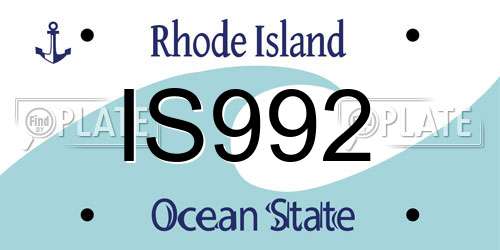 IS992 Rhode Island License Plate