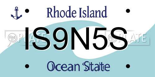IS9N5S Rhode Island License Plate