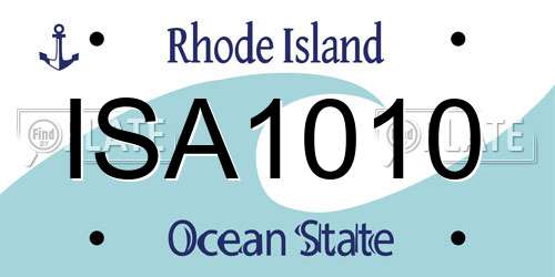 ISA1010 Rhode Island License Plate