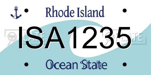 ISA1235 Rhode Island License Plate