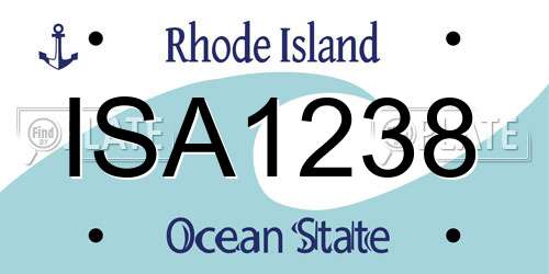 ISA1238 Rhode Island License Plate