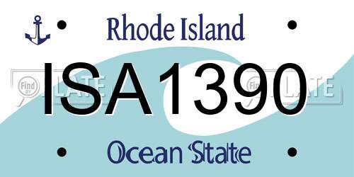 ISA1390 Rhode Island License Plate