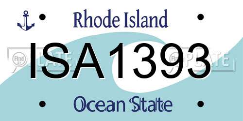 ISA1393 Rhode Island License Plate