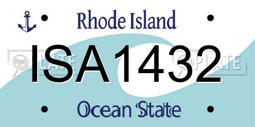 ISA1432 Rhode Island License Plate