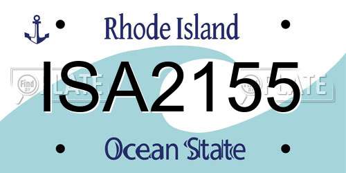 ISA2155 Rhode Island License Plate