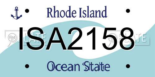 ISA2158 Rhode Island License Plate